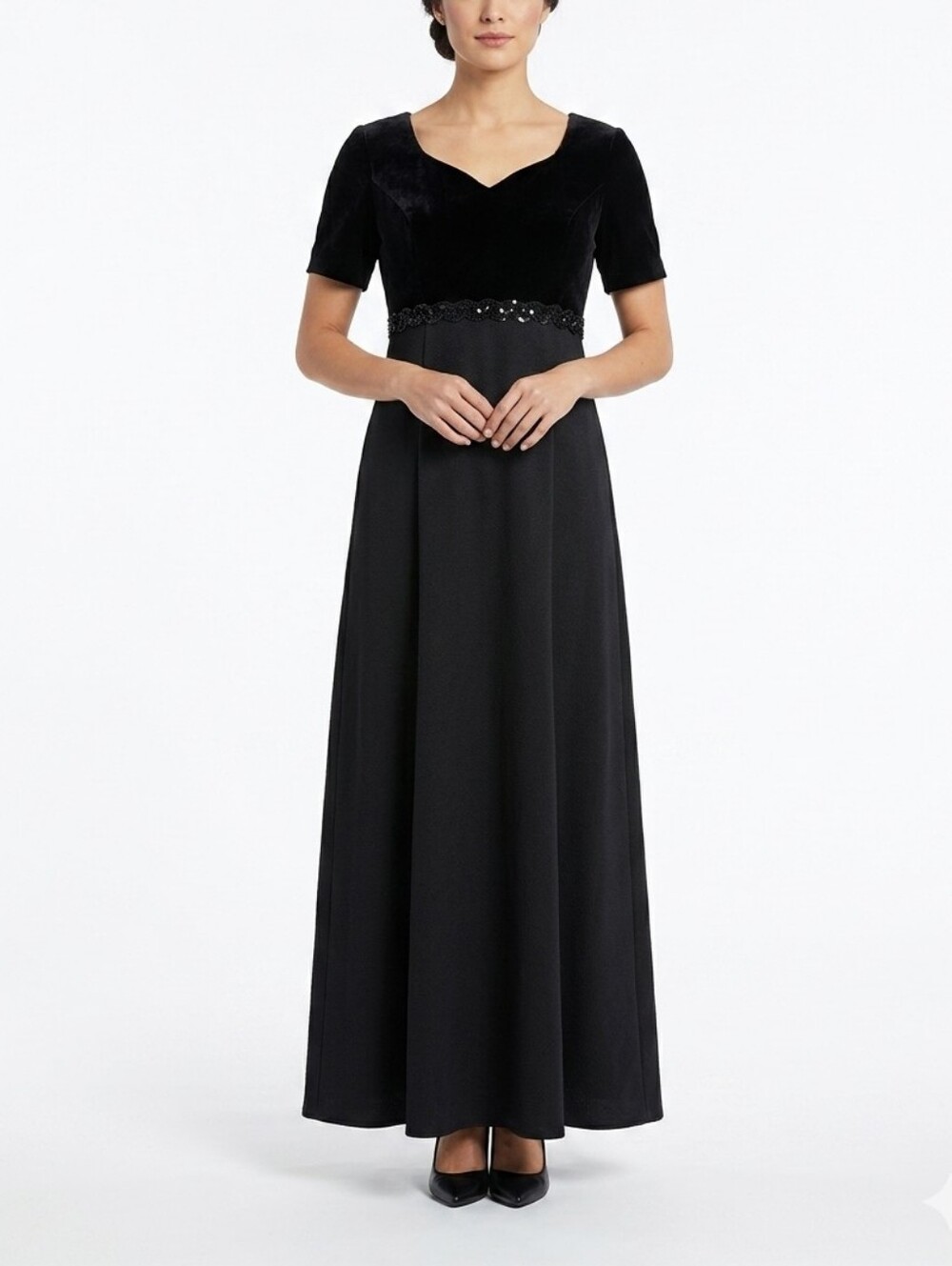 Black Choir Dress Gown Velvet Top Long Maxi Skirt Small Concert